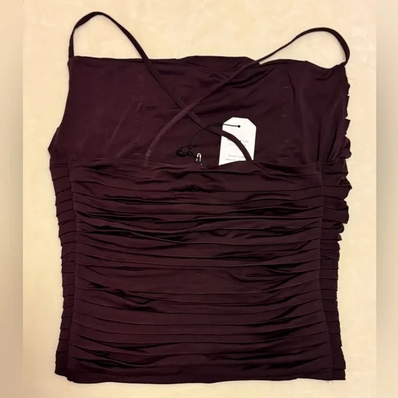Express Maroon Ruched Top - Picture 2 of 3